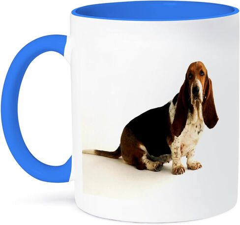 3dRose mug_80272_4 "Handsome Basset Hound" Two Tone Black Mug, 11 oz, Multicolor in Saudi Arabia