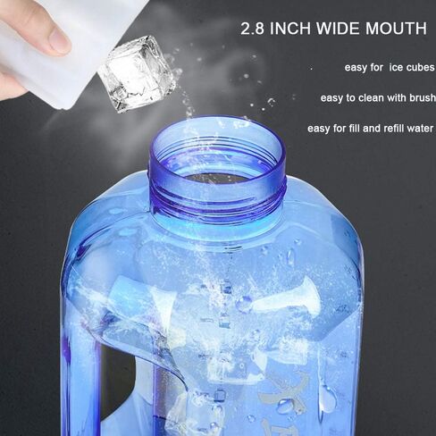 Half Gallon Water Bottle with Infuser, BPA Free 84oz Large Water Bottle Dishwasher Safe Hydration with Motivational Time Mark Leak-Proof 2.5L Sports Water Bottle for Camping Sports Workouts(Clear) in Saudi Arabia