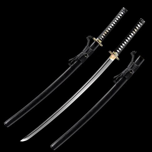 Katana Sword 41" Spring Steel Clay Tempered Razor Sharp Blade Full Tang Handmade -Real Katana Sword Sharp-Japanese Samurai Swords are a Unique Gift for Men in Saudi Arabia