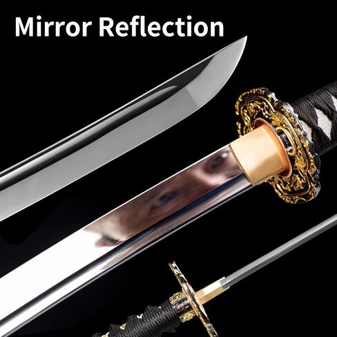 Katana Sword 41" Spring Steel Clay Tempered Razor Sharp Blade Full Tang Handmade -Real Katana Sword Sharp-Japanese Samurai Swords are a Unique Gift for Men in Saudi Arabia