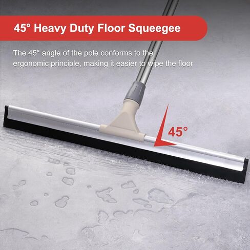 Floor Squeegee Broom, 60'' Long Handle Squeegee for Floor, Heavy Duty Rubber Squeegee, Floor Squeegee Scrubber for Shower, Bathroom, Kitchen, Pool, Concrete and Tiles in Saudi Arabia
