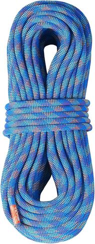 VEVOR 10.2mm Dynamic Climbing Rope, 70M(230ft) Outdoor Rock Climbing Rope 25KN Breaking Tension, Stretchable Fiber Rope with Steel Snap Hooks for Escape, Rappelling, Fire Rescue, Blue in Saudi Arabia