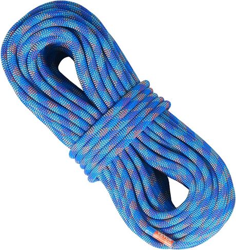 VEVOR 10.2mm Dynamic Climbing Rope, 70M(230ft) Outdoor Rock Climbing Rope 25KN Breaking Tension, Stretchable Fiber Rope with Steel Snap Hooks for Escape, Rappelling, Fire Rescue, Blue in Saudi Arabia