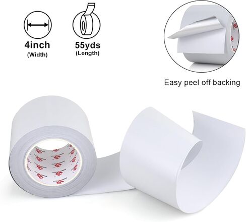 BOMEI PACK White Aluminum Tape,White Foil Tape HVAC Sealing & Patching Hot Cold Air Duct Tape Aluminum Foil Tape for Pipe, Metal Repair, HVAC, Air Ducts, Insulation (3 Inch) in Saudi Arabia