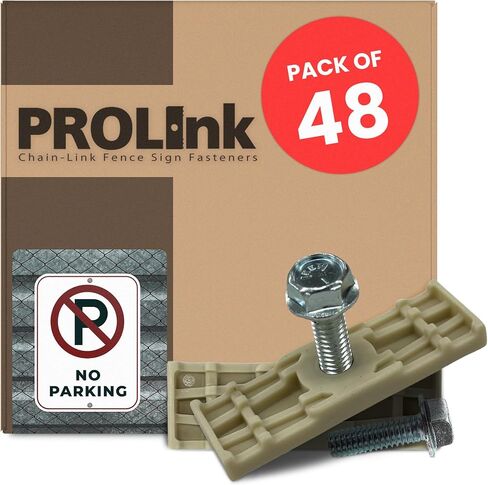 ProLink Sign Bracket for Chain Link Fence [Pack of 24] - Chain Link Sign Fence Mount | Fence mounting Fastener Bracket with Stainless Steel Bolts | Easy Installation, Ideal for Business in Saudi Arabia