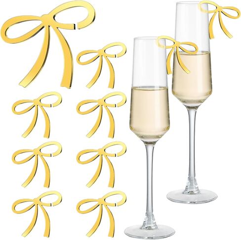 50 Pcs Black Bows Drink Tags Coquette Bow Wine Glass Charms Acrylic Bowknot Drink Tag for Bachelorette Bows Birthday Wedding Coquette Tasting Party Decor Accessory in Saudi Arabia