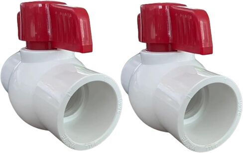 PVC Ball Valve 1/2" 3/4'' 1'' Water Pipe Cut-Off Valve, Socket x Socket, Used for Cold Water Supply, Sewage Pump, Water Pipeline and Irrigation System Water Pipe Ball Valve. (1Pacs, 3/4'') in Saudi Arabia