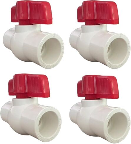 PVC Ball Valve 1/2" 3/4'' 1'' Water Pipe Cut-Off Valve, Socket x Socket, Used for Cold Water Supply, Sewage Pump, Water Pipeline and Irrigation System Water Pipe Ball Valve. (1Pacs, 3/4'') in Saudi Arabia