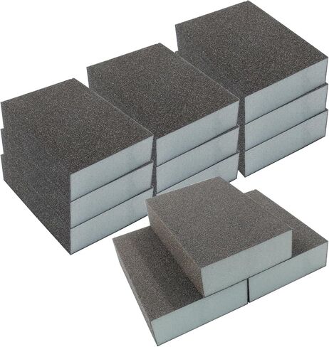 Hitefu 12 Packs Sanding Block, 220 Grit Sanding Sponge, Reusable Sandpaper Block for Wood, Glasses, Metal, Drywall in Saudi Arabia