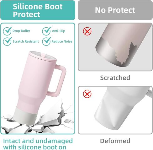2 Pcs Silicone Protective Boot for Yeti 12/18 oz Bottle, 20/30 oz Tumbler, 20/25/30/35 oz Mug, Anti-Scratch, Anti-Deformation Bottom Protector Sleeve Cover for Yeti Rambler Bottle in Saudi Arabia