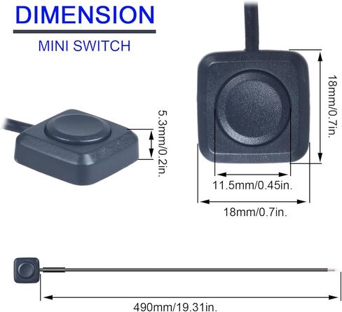 2Pcs 12V 24V Momentary Push Button ON-Off Switch, Surface Mount Button Switch with 11.81 inch Cables Easy to Install in Kuwait