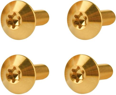 Titanium Bolt M5 M6x12 15 20mm Button Torx Head T25 30 Screw for Bicycle Motorcycle 4Pcs (Gold, M6x12mm) in Saudi Arabia