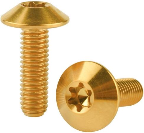 Titanium Bolt M5 M6x12 15 20mm Button Torx Head T25 30 Screw for Bicycle Motorcycle 4Pcs (Gold, M6x12mm) in Saudi Arabia