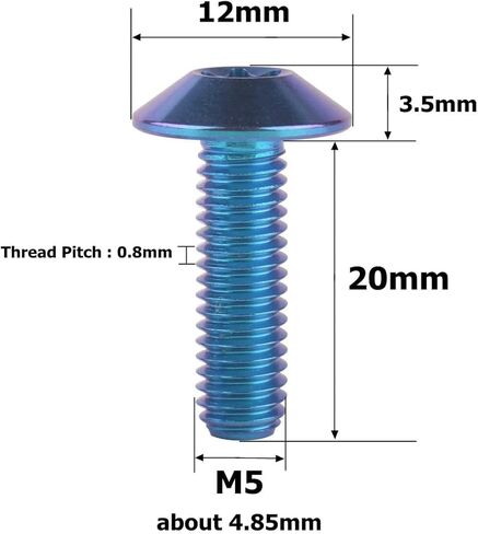 Titanium Bolt M5 M6x12 15 20mm Button Torx Head T25 30 Screw for Bicycle Motorcycle 4Pcs (Gold, M6x12mm) in Saudi Arabia
