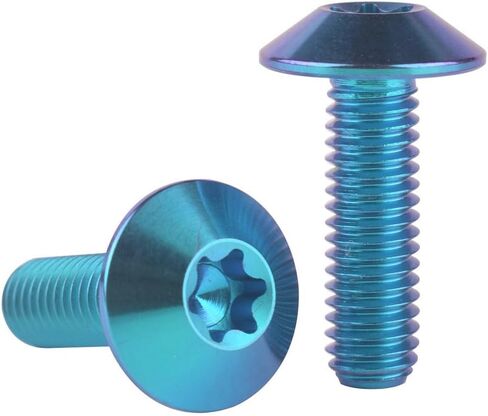 Titanium Bolt M5 M6x12 15 20mm Button Torx Head T25 30 Screw for Bicycle Motorcycle 4Pcs (Gold, M6x12mm) in Saudi Arabia