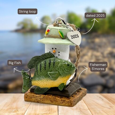 S'Mores أكبر زينة لصيد الأسماك لشجرة عيد الميلاد، زخرفة صيد السمك للأب، عيد الأب وعيد الميلاد 2024 in Saudi Arabia