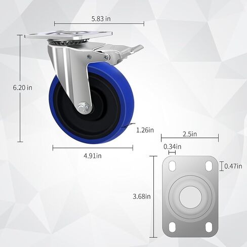 3 Inch Caster Wheels, Casters Set of 4 Heavy Duty but Silent, 4-Pack Plate Industrial Castor Wheels, Swivel Wheels for Furniture, Workbench and Cart Wheels (3 Inch, 4 x Swivel) in Saudi Arabia