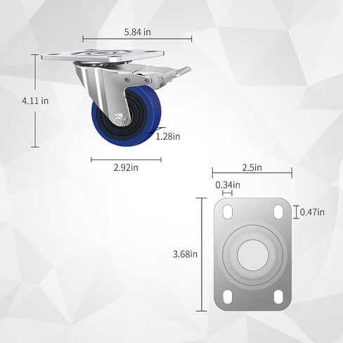 3 Inch Caster Wheels, Casters Set of 4 Heavy Duty but Silent, 4-Pack Plate Industrial Castor Wheels, Swivel Wheels for Furniture, Workbench and Cart Wheels (3 Inch, 4 x Swivel) in Saudi Arabia