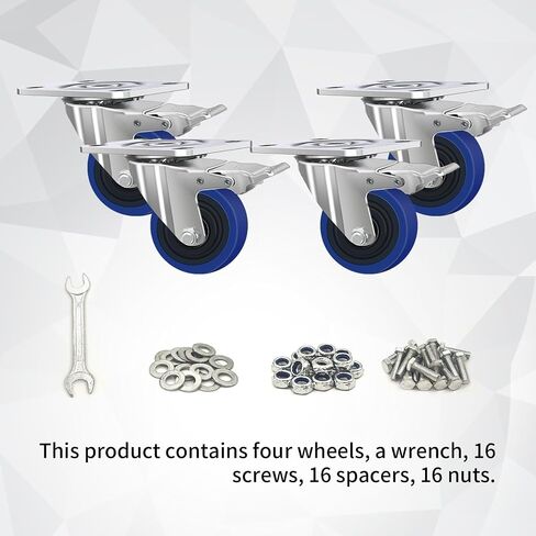 3 Inch Caster Wheels, Casters Set of 4 Heavy Duty but Silent, 4-Pack Plate Industrial Castor Wheels, Swivel Wheels for Furniture, Workbench and Cart Wheels (3 Inch, 4 x Swivel) in Saudi Arabia
