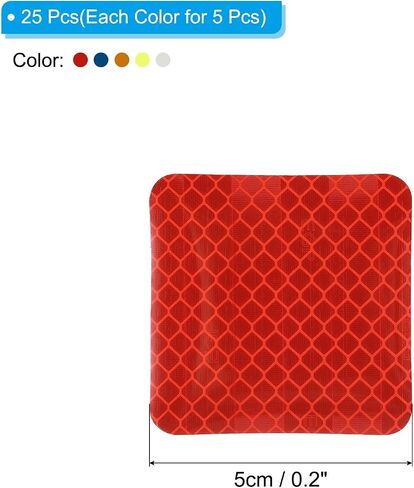 PATIKIL Reflective Stickers, 50 Pack Night High Visibility Waterproof Warning Reflective Sticker Outdoor Reflectors for Cars Bikes Motorcycles Trucks Trailers, 5 Colors(Square) in Saudi Arabia