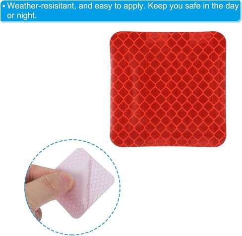 PATIKIL Reflective Stickers, 50 Pack Night High Visibility Waterproof Warning Reflective Sticker Outdoor Reflectors for Cars Bikes Motorcycles Trucks Trailers, 5 Colors(Square) in Saudi Arabia