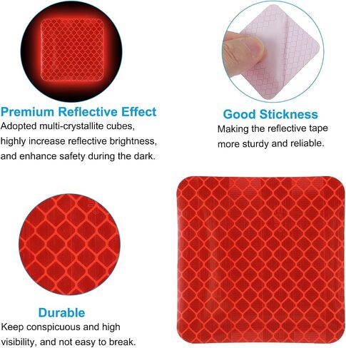 PATIKIL Reflective Stickers, 50 Pack Night High Visibility Waterproof Warning Reflective Sticker Outdoor Reflectors for Cars Bikes Motorcycles Trucks Trailers, 5 Colors(Square) in Saudi Arabia