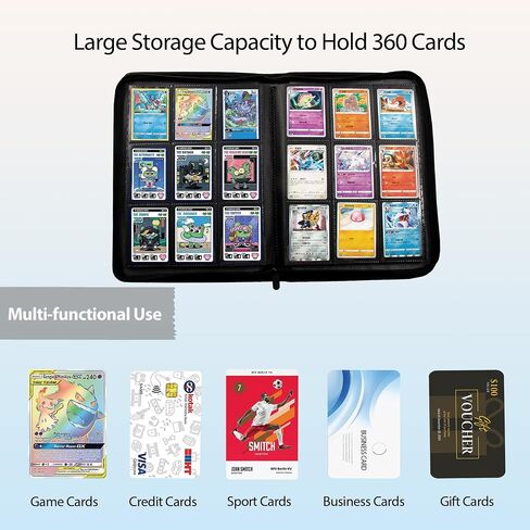 FEIDIAO 9 Pocket Trading Card Binder 360 Side Loading Pockets Albums with Zipper 3D PU Leather Embossed Dragon Card Books Collectible Trading Card Game Album for MTG,TCG,Pokmon,Lorcana(Bronzed) in Saudi Arabia