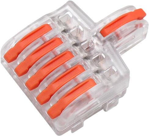 موصلات رافعة 4 أسلاك موصلات التوصيل المدمجة ، 1 من كل 3 من كل 14 جهازًا في الموصلات الكهربائية مربع مع مقبض برتقالي ، موصلات سلك الجوز رافعة رافعة in Kuwait