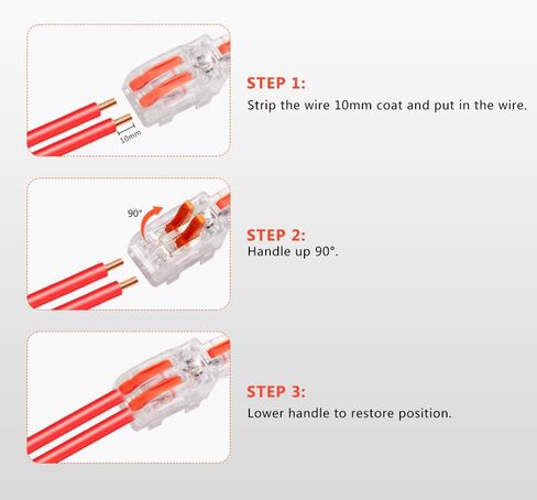 4-Wire Lever Nuts Conductor Compact Splicing Connectors,1 in 3 Out 14 Pcs in Box Electrical Connectors with Orange Handle,Lever Nut Wire Connectors in Saudi Arabia