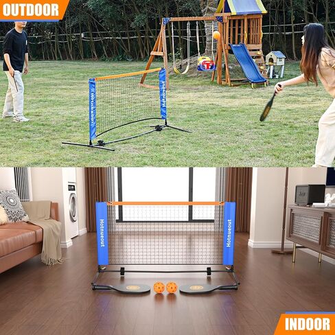 Pickleball Set with Net and Paddles 5FT Wide Indoor Mini Portable Pickle Ball Practice Net Small Equipment Training Net, for Driveways, Outdoor Home in Saudi Arabia