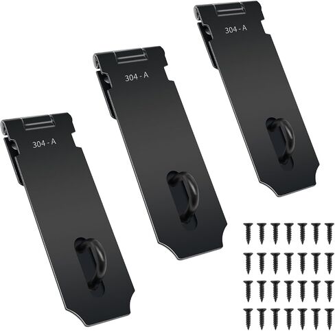3PCS 5Inch Door Lock Hasp Latch Stainless Steel Safety Padlock Latches Hardware Extra Thick Hasp Lock Latch with Screws for Doors, Cabinets, Closets,.etc in Saudi Arabia