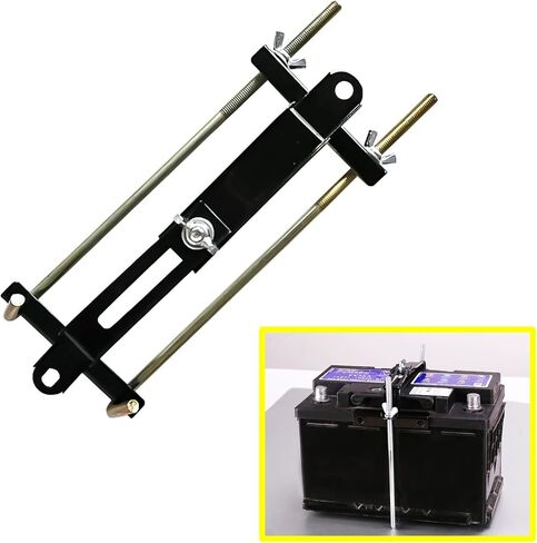 Premium Adjustable Battery Hold Down, Universal Crossbar Battery Hold Down Kit, Universal Adjustable Battery Crossbar with J-Shaped Stabilizing Hook Kit (Bolt Length 11inches / 27cm) in Saudi Arabia