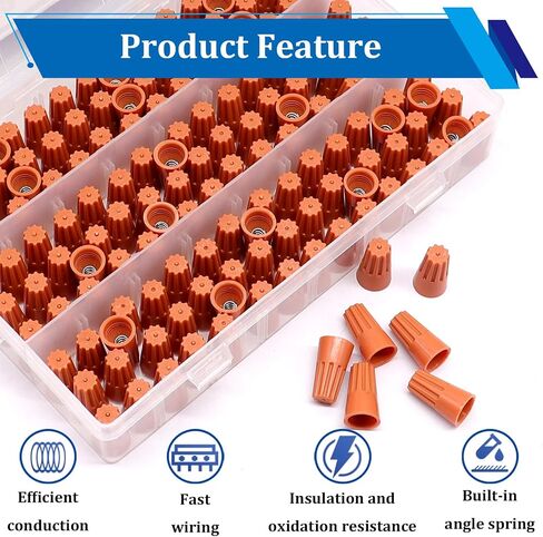 smseace 255Pcs Wire nuts assortment kit 22-10AWG Wire nut twisting cable cap connector Colorful Wire Caps Electrical Wire Connectors with Spring for Quick wiring in Saudi Arabia