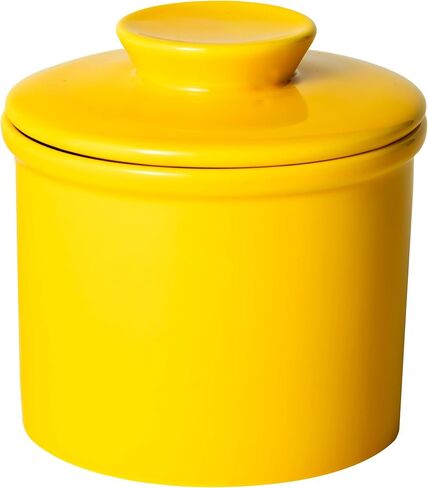 Butter Crock for Counter with Water, Ceramic Butter Keeper for Fresh Spreadable Butter, French Butter Dish with Lid, Butter Container Holder for Kitchen and Home Decor, White in Saudi Arabia