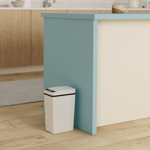 2Pack 3.5 Gallon 2.2 Gallon Bathroom Small Trash Can with Lid Touchless Automatic Garbage Can Slim Waterproof Motion Sensor Smart Trash Bin for Bedroom Office Living Room 3.5 Gallon White in Saudi Arabia