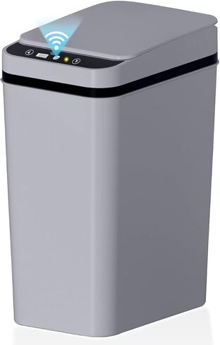 2Pack 3.5 Gallon 2.2 Gallon Bathroom Small Trash Can with Lid Touchless Automatic Garbage Can Slim Waterproof Motion Sensor Smart Trash Bin for Bedroom Office Living Room 3.5 Gallon White in Saudi Arabia
