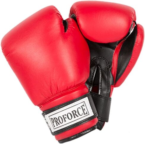قفازات الملاكمة الجلدية ProForce باللون الأسود مع راحة اليد الحمراء 8 أونصة in Saudi Arabia