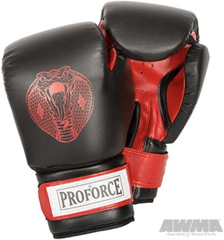 قفازات الملاكمة الجلدية ProForce باللون الأسود مع راحة اليد الحمراء 8 أونصة in Saudi Arabia