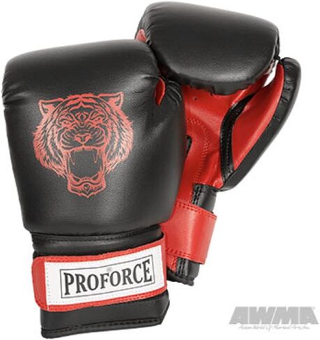 قفازات الملاكمة الجلدية ProForce باللون الأسود مع راحة اليد الحمراء 8 أونصة in Saudi Arabia