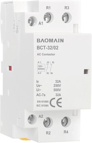 Baomain Normally Closed AC Contactor 63A 2 Pole 2 NC Universal Circuit Control 35mm DIN Rail Mount CE Listed BCT-63/02 (AC 12V) in Saudi Arabia