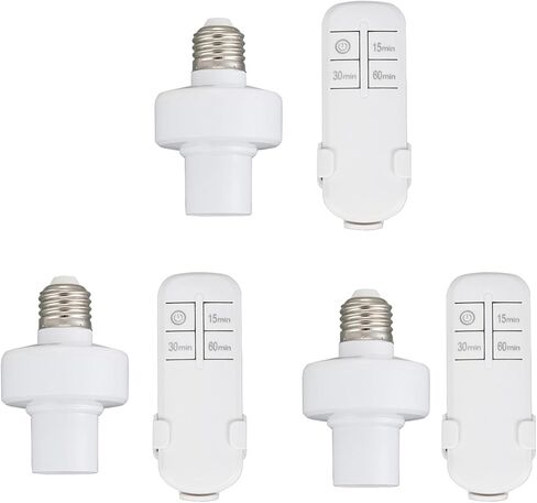 Remote Control Light Socket,Wireless Light Switch Kit with Timer,E26 E27 Bulb Lamp Holder with Remote Control,No Wiring Wall Mounted Controller Switch for Attic,Garage,Stairwell(2 Pack) in Saudi Arabia