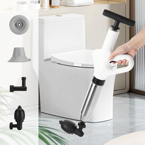 Unclog Toilet Plunger - Drain Clog Remover, High-Pressure Air pump plunger, Drain Blaster with Real-Time Barometer Drain Snake Sink Plunger Plumbing Tools, Toilet unclogger, Plungers for Bathroom in Saudi Arabia