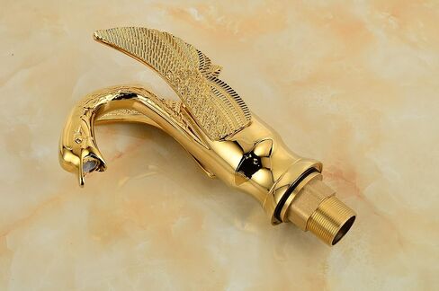 BWE Antique Swan Faucet Bathroom Sink Faucet Single Handle Single Hole Lavatory Basin Vanity Mixer Tap Lead-Free Deck Mount Sink Faucet with Pop Up Drain Assembly in Saudi Arabia