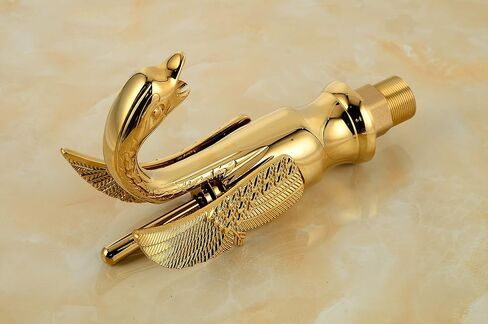 BWE Antique Swan Faucet Bathroom Sink Faucet Single Handle Single Hole Lavatory Basin Vanity Mixer Tap Lead-Free Deck Mount Sink Faucet with Pop Up Drain Assembly in Saudi Arabia