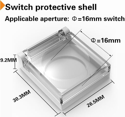 Button Switch Protective Box, Suitable for Multi -Style Buttons Switch，Protective Switch Shell Cover, (Black, 22mm)-2PCS in Saudi Arabia