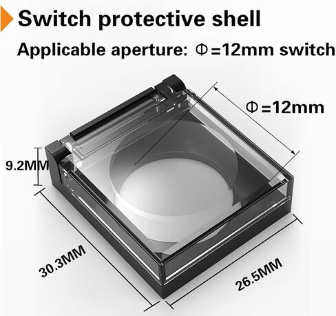 Button Switch Protective Box, Suitable for Multi -Style Buttons Switch，Protective Switch Shell Cover, (Black, 22mm)-2PCS in Saudi Arabia
