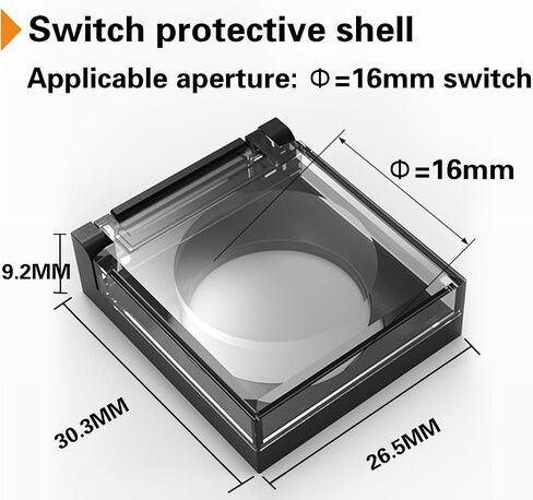 Button Switch Protective Box, Suitable for Multi -Style Buttons Switch，Protective Switch Shell Cover, (Black, 22mm)-2PCS in Saudi Arabia