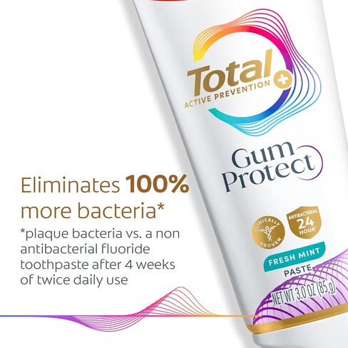 Colgate Total Active Prevention Gum Protect Whitening Toothpaste, Whitening Gum Toothpaste for Gum Inflammation, Redness, Bleeding Gums, Irritation, and Gum Sensitivity, SLS Free, 3.0 oz in Saudi Arabia