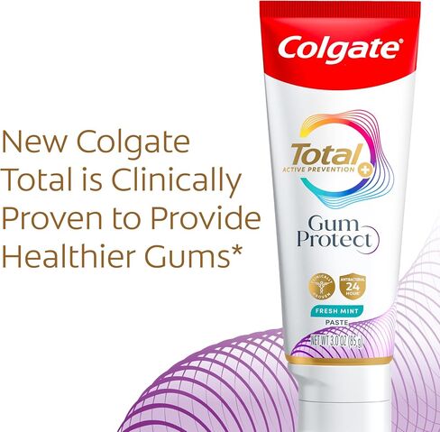 Colgate Total Active Prevention Gum Protect Whitening Toothpaste, Whitening Gum Toothpaste for Gum Inflammation, Redness, Bleeding Gums, Irritation, and Gum Sensitivity, SLS Free, 3.0 oz in Saudi Arabia