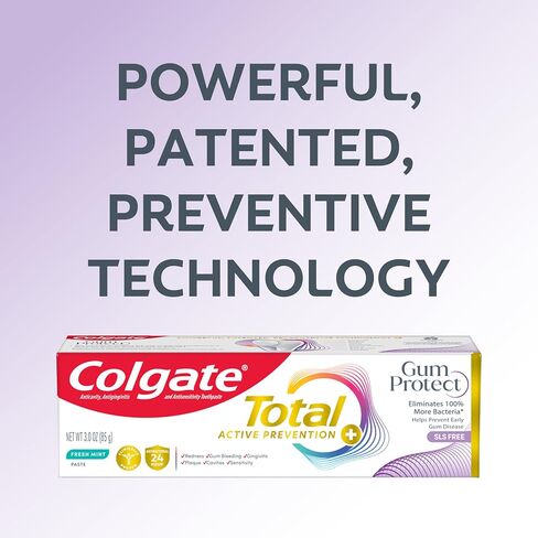 Colgate Total Active Prevention Gum Protect Whitening Toothpaste, Whitening Gum Toothpaste for Gum Inflammation, Redness, Bleeding Gums, Irritation, and Gum Sensitivity, SLS Free, 3.0 oz in Saudi Arabia